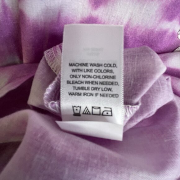 Catherines Blouse Size 2X Petite Purple Pink Soutache Trim Tunic Tie Dye BOHO - Picture 14 of 16